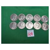 10 - 1974 and 1977 Kennedy Half Dollars