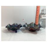 Amethyst Carnival Glass Bowls