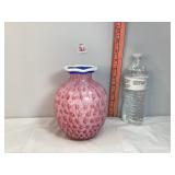 Fenton Pink Bubble Glass Vase