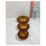 Fenton Hobnail Amber Ashtrays
