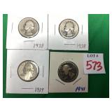 4 - 1938-1941 Washington Quarters