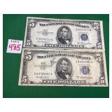 2 - 1953 Series $5 Silver Certificates