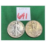 1942 & 1943 Walking Liberty Half Dollars
