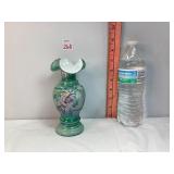 Fenton Seafoam Green Signed Hand Painted Vase