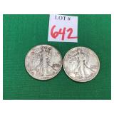 1941 & 1942 Walking Liberty Half Dollars