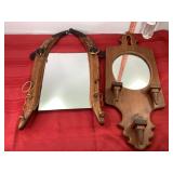 Horse Hane Mirror & Candlestick Wall Sconce