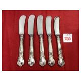 5 Sterling Handled Spreading Knives