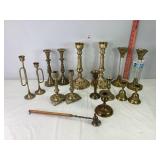 Brass Candle Holders & Candle Snuffer