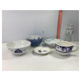 Asian Blue & White Bowls & Misc