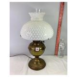 Brass & Milk Glass Lamp