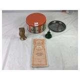 Turtle Tin, Brass Owl & Misc