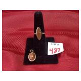 14k Pendant & Sz 7 Ring