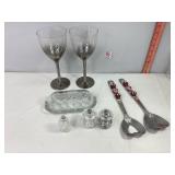 Goblets, Glass Butter Dish, S&Ps & Servers