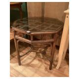 Bamboo & Rattan Octagon Side Table