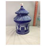 Blue & White Pagoda Temple Jar
