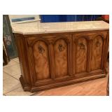 Marble Top Wood Buffet Cabinet