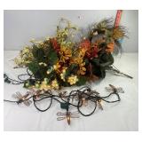 Fall Flowers, Lighted Grapes & Dragonflies