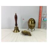 Brass Egg, Bell & Leaf