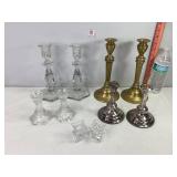 Glass, Brass & Silverplate Candle Holders