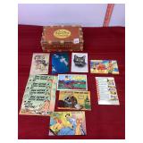 Vtg Postcards & Cigar Box