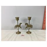 Brass Carousel Horse Candle Holders