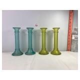 Frosted Glass Candle Holders