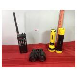 Flashlights, Binoculars, & Uniden Bearcat Radio