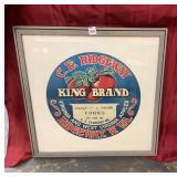 CE Ridgeway Kings Brand Framed Label