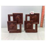 Syroco Wood Horse & Dog Bookends