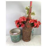 Wicker Flower Basket & Flowerpot