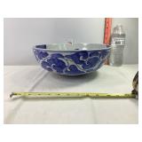 12" Imari Style Blue & White Japanese Bowl