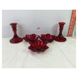 Ruby Red Candle Holders