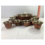 Antique Tibetan Copper & Silver Tea Bowls