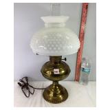 Brass & Milk Glass Lamp