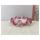 Cranberry Pink Ruffled Bowl