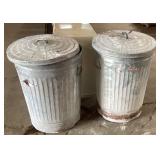 2 Galvanized Trashcans