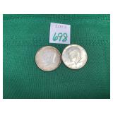 2 - 1964 Kennedy Half Dollars
