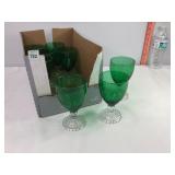 8 - Green & Clear Goblets