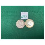 2 - 1964 Kennedy Half Dollars
