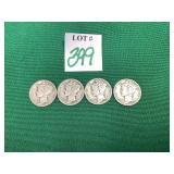 1935, 1936 & 2 - 1945 Liberty Dimes