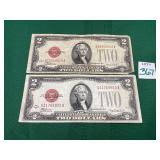 1928F & 1928D $2 Red Certificates