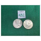 2 - 1964 Kennedy Half Dollars