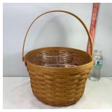 Longaberger Large Fruit Basket w/2 Protectors