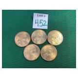 5 - Sacagawea Dollars