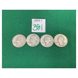 2 - 1944 & 2 - 1945 Washington Quarters