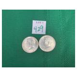 2 - 1964 Kennedy Half Dollars
