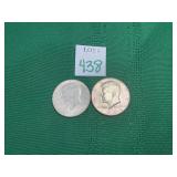 2 - 1964 Kennedy Half Dollars