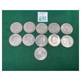 11 - Assorted Kennedy Half Dollars
