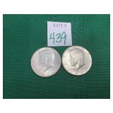 2 - 1964 Kennedy Half Dollars