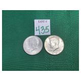 2 - 1964 Kennedy Half Dollars